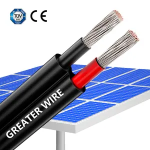 Cable fotovoltaico de cobre estañado de 1500V PV DC 4mm 6mm 10mm 2 núcleos para estación de energía Solar