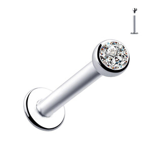 จิวเจาะริมฝีปากสแตนเลสสตีลสวยงาม1.5-4มม. 1.2มม. แกนเพทายเพชรทันสมัยออกแบบได้ตามต้องการ - Product Image 5