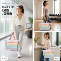Sac de sport en nylon résistant à l'eau avec séparation humide/sec, sac de voyage/yoga pour hommes et femmes, vente en gros