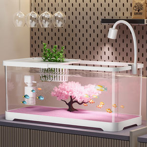 Akuarium Meja Kecil Transparan Tinggi dari Bahan Plastik Tebal untuk Ruang Tamu - Product Image 1