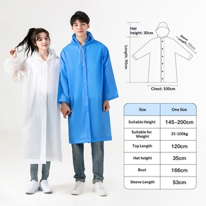 Traje de una pieza reutilizable y desechable de EVA para niños y adultos, grueso, antilluvia intensa, personalizado, para senderismo y actividades al aire libre. - Product Image 1