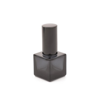 Botella de Perfume Cuadrada de Vidrio Negro de 8 ml, Botella de Muestra Vacía con Pulverizador