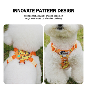 Harnais pour chien en polyester respirant et réfléchissant, style gilet en maille aérée, personnalisable avec boutons, collier et laisse inclus – Grande Vente - Product Image 3