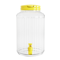 Distributeur de boissons en plastique transparent vert de 4,4 L (1 gallon) avec robinet pour jus et thé