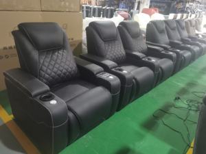 Asientos de cine en casa Sillón reclinable eléctrico de cuero <span class=keywords><strong>real</strong></span> Cómoda Silla de cine Sofá de habitación audiovisual automático Asientos de película de Villa - Product Image 6