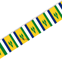 Drapeau de la Sainte-Vitoline et des Grenadines, guirlande de fanions, mini-drapeaux, décoration pour la salle de classe, les événements sportifs