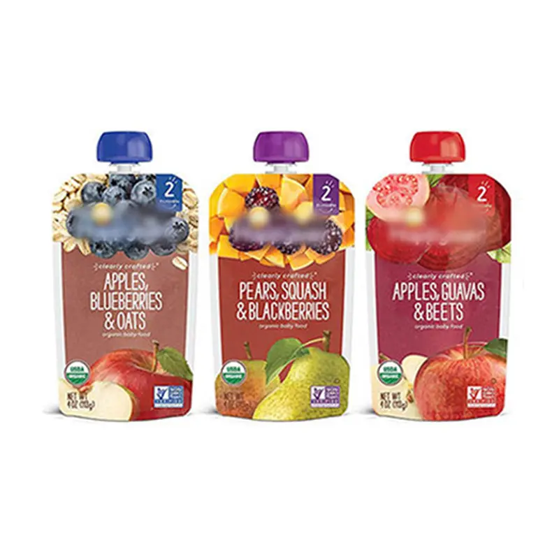 Stage 2 and 6+ Months 3.5 Ounce Reusable Baby Food Pouch Fruit Veggie Variety Pack Organic Baby Food Meals