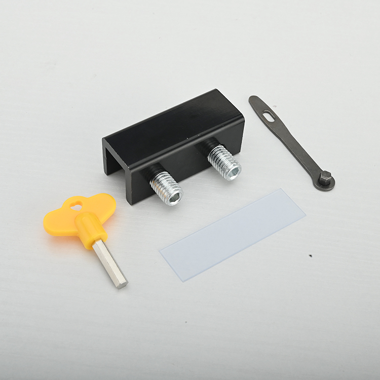 Spotact Cerradura Limitadora De Cuña De Ventana Deslizante Con Llave, Limitador De Marco De Puerta Corrediza De Aleación De Aluminio Ajustable De Seguridad, Protección Antirrobo Para Seguridad