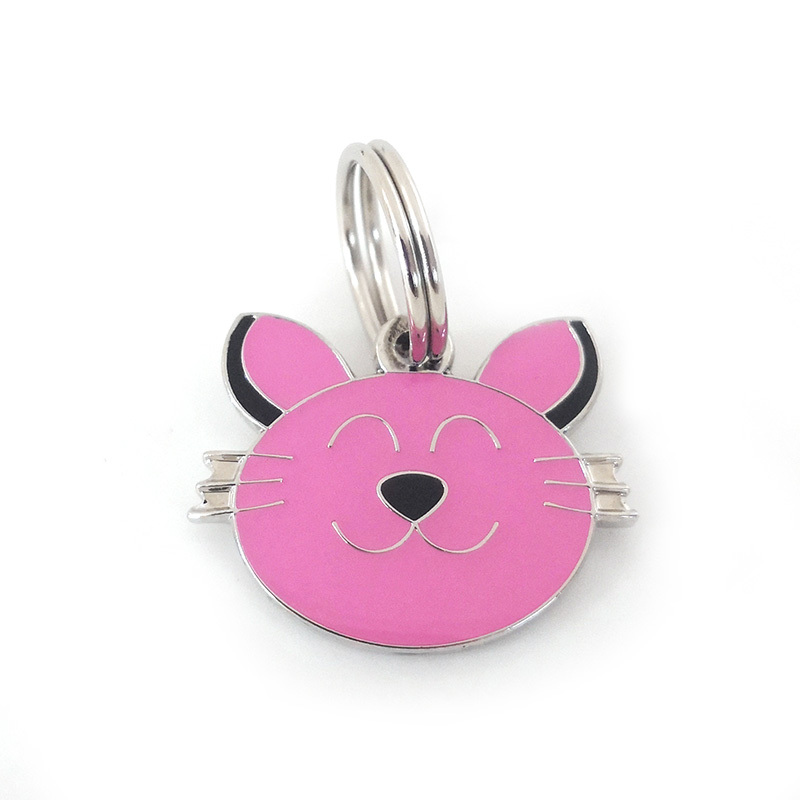Очаровательная эмалированная идентификационная бирка на ошейник в форме головы кошки