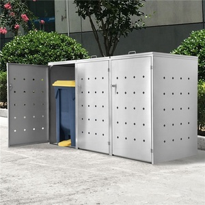 Thép Không Gỉ Thùng Rác Có Thể Bao Vây Ngoài Trời Lưu Trữ Kim Loại Ẩn Thùng Rác Có Thể Thùng Rác Bin Bìa Hộp Cho Wheelie Bin - Product Image 4