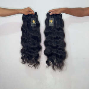 Wholesale Indian Virgin Hair Double Drawn <b>Body</b> <b>Wave</b> Human Hair Bundles, Wavy Straight curly Temple hair Bundle - Product Image 2
