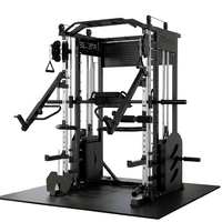 Machine Smith tout-en-un compacte pour la maison, entraîneur fonctionnel, crossover de câbles, pile de poids, rack à squats, barre de traction