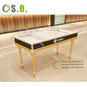 سطح زجاجي عرض مع قفل مصباح ليد العلامة التجارية مجوهرات الساعات خزانة عرض زجاجية مكافحة متجر الأثاث - Product Image 4