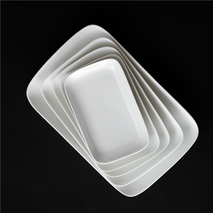Ventes en gros de sets de plaques rectangulaires en porcelaine blanche de 8/9/10/12/14 pouces, sets de plaques en céramique pour Noël - Product Image 6