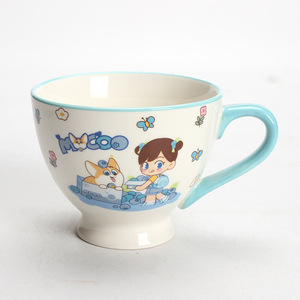 MOCO Flying Dog Creative Ceramic Mug - Stylish Design, <b>Microwaveable</b> for Home and Office Use, Oatmeal, Milk, and Breakfast Cup - Product Image 1