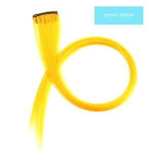 Fujia Soie à haute température Style droit Direct Bande de couleur mate Pièce de cheveux à teindre Suspendus Oreille <span class=keywords><strong>Clip</strong></span>-In <span class=keywords><strong>Extension</strong></span> de cheveux - Product Image 5