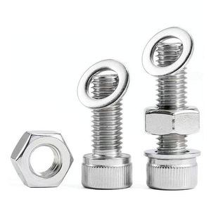 M4 Acero Chapado en zinc y acero inoxidable tornillos de cabeza hueca hexagonal Cabeza lisa con rosca completa Din912 - Product Image 3