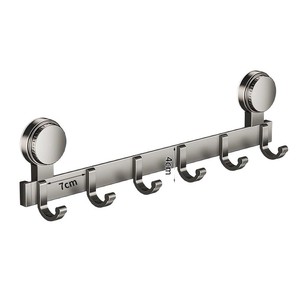Suction Cup Wall Hooks Grey Rectangle Removable Coat Rack For Bedroom Clothes Storage - Product Image 5