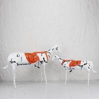 Sculpture de bureau en fer forgé abstraite animale, style Art Déco, blanc et noir, pour la décoration intérieure de luxe, vente en gros