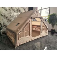 Tente de randonnée 600D Oxford double couche, résistante aux déchirures, gonflable 6.3, quatre saisons, vert olive, double entrée en U, imperméable