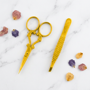 Ensemble professionnel de ciseaux de broderie multi-usages en acier inoxydable doré avec pinces, outils de beauté à lame tranchante pour la vente en gros - Product Image 3