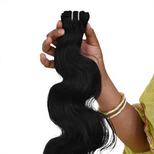 100% Raw Unprocessed Virgin Remy Black Indian Temple Human Hair Extensions 100g Cuticle Aligned Bundles Loose Wave - Product Image 1