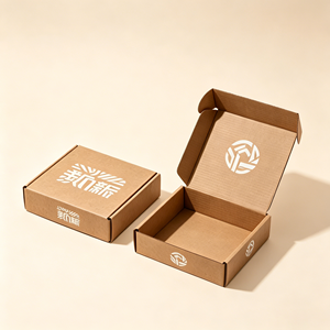 Boîte d'expédition en carton ondulé kraft écologique personnalisée - Boîte d'expédition pour chaussures, vêtements, e-commerce, vente en gros - Product Image 1