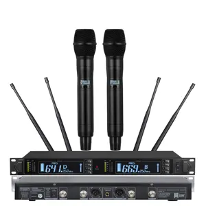 Oem המותג לטווח ארוך מגוון אמיתי uhf uf מערכת מיקרופון אלחוטי אלחוטי מקצועי עבור ביצועי הבמה