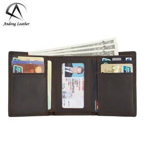 กระเป๋าสตางค์หนังแท้ Andong RFID สำหรับผู้ชาย กระเป๋าคลัทช์ธุรกิจหนังวัวแท้ ช่องใส่บัตรหลายช่อง กระเป๋าสตางค์แบบพับสามตอนสำหรับผู้ชาย - Product Image 4