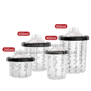 Cốc nhựa pha sơn thay thế cho súng phun 400ml với bộ lọc 125mic/190mic, 50 chiếc cốc sơn có nắp, dùng một lần - Product Image 1