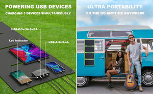 Panneau solaire pliable portable <span class=keywords><strong>CTECHi</strong></span> 30W, léger, avec sac de transport, pour extérieur, 12V USB Type-C ETFE, générateur solaire DC pour le camping - Product Image 6