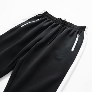 Chaqueta y pantalones con cremallera completa, conjunto de chándal blanco y negro, traje de entrenamiento ajustado para hombre, ropa de gimnasio, chaqueta y pantalones con cremallera completa - Product Image 1