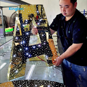 <span class=keywords><strong>Letras</strong></span> Iluminadas LED Starlight, <span class=keywords><strong>Letras</strong></span> Metálicas 3D Personalizadas Resistentes a la Intemperie <span class=keywords><strong>con</strong></span> Retroiluminación Estrellada para Señalización Exterior Comercial - Product Image 2