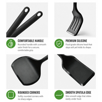 Ensemble d'ustensiles de cuisine en silicone de qualité alimentaire, 5 pièces, résistant à la chaleur, spatule ajourée antiadhésive, pinces à aliments, outil de cuisine