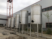 Promo Panas Fermentor Kerucut Baja Tahan Karat 304 Kapasitas 2000L 3000L 5000L dengan Kontrol PLC dan Manway untuk Produksi Alkohol di Pabrik Bir