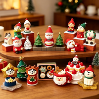 Figurines d'animaux de dessin animé mignons pour arbre de Noël, faites à la main, peintes à la main, décorations de bureau à domicile, cadeaux de vacances Yachi