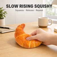 Jouet Squishy Croissant à Remontée Lente, Design en Forme de C, Couleur Orange Brun, Anti-Stress, Compagnon de Bureau