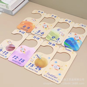 Wooden Baby Clothing Dividers 0-24 Months Hook Type Closet Organizer For Newborn To Toddler <b>Clothes</b> <b>Storage</b> - Product Image 4