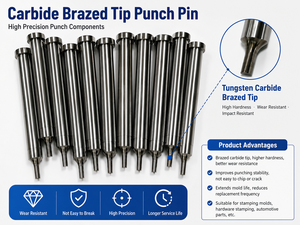 Perni di alta precisione in acciaio al tungsteno per stampaggio di metallo matrici di componenti per punzonatura in tungsteno lavorati personalizzati - Product Image 1