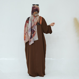 Abaya Modeste Sharut EID 2026, Robe Musulmane Dubai à Manches Fendues, Abaya Fermée Nida pour Femme, Ensemble Robe Musulmane avec Hijab Assorti - Product Image 3