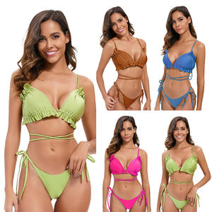 Maillot de bain fitness respirant et écologique pour femmes européennes et américaines-Motif solide imprimé découpé dans le dos-Design Sexy Plus - Product Image 1