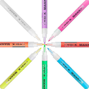 Label Chalkboard Erasable Reversible Tip Dustless Fluorescent Liquid Chalk Markers Set with Custom Logo - Product Image 2