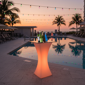 Bar/table en acrylique transparent avec éclairage LED, mobilier commercial moderne en plastique transparent - Product Image 1