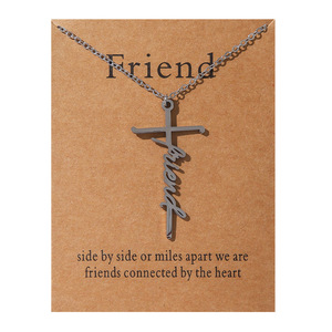 Sencillo Regalo Cristiano, Collar con Colgante de Cruz de Jesús Bendecido, de Acero Inoxidable Plateado Antideslustre, Joyería para Mujer - Product Image 3