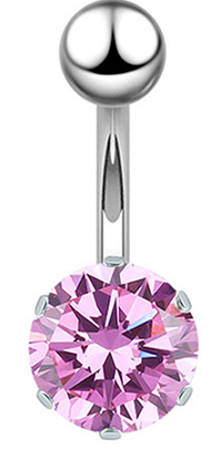 pink with top silver ball