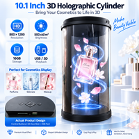 Affichage holographique numérique humain 10,1 pouces, tube holographique 3D cylindrique avec lecture USB/SD pour réception et salle d'exposition