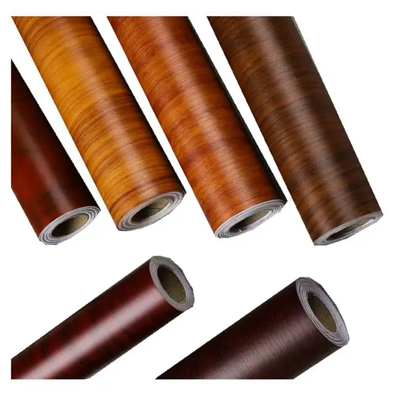 Adhesive Wooden Grain PVC Vinyl Film for Furniture Decoration and Cover
