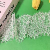 ERKOUMI Tissu en dentelle Chantilly française texturée lisse de 10 cm à motif floral coquillage pour tenue Sweet Lolita, fournitures de couture et de bricolage