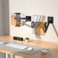 Support mural flexible réglable en aluminium pour moniteur 4-12 pouces, tablettes et téléphones portables – Idéal pour bureau, chevet et salon
