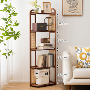 <b>Corner</b> Shelf 5 Tier Wooden <b>Storage</b> Rack Space Saving Bookcase For Bedroom Living Room - Product Image 4